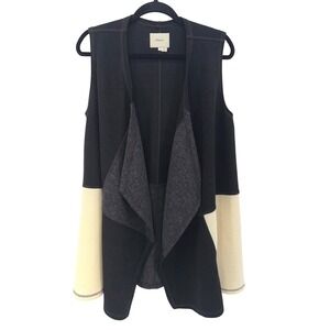 Anthropologie Elevenses Draped Waterfall Vest S Colorblock Chic Quiet Luxury